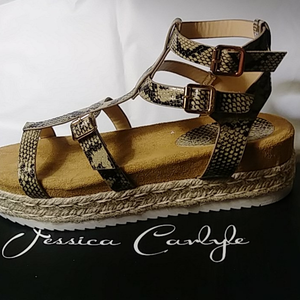 Marianna Faux Snake Platform Espadrille sandals